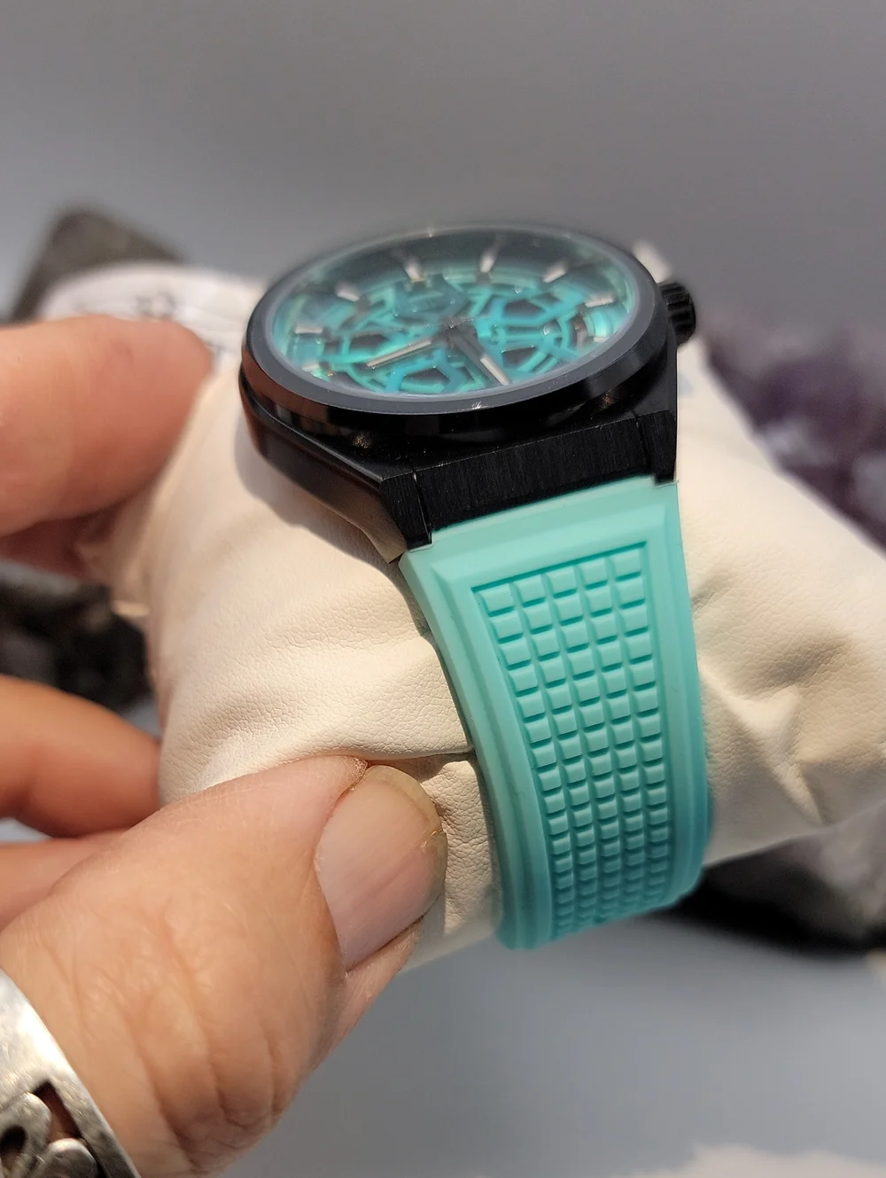 Invicta 🏁 Speedway Rim Men's Watch - 46mm, Light Tiffany Blue Black Dial 70060